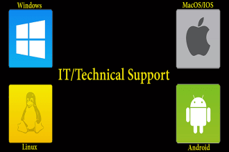 setup, install, troubleshoot, repair, and fix software, os, etc
