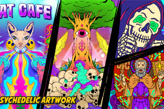 create badass psychedelic artwork for your clothing merchandise
