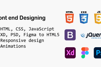 be your front end web developer using HTML, CSS, bootstrap