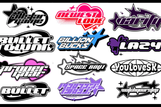 design y2k style custom streetwear brand  logo