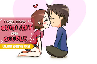draw chibi art for couple portrait that you can customize