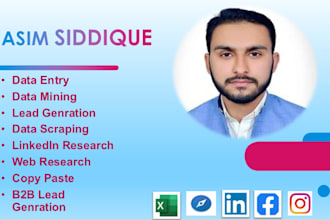 lead generation data entry, linkedin email list building