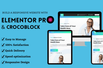 create wordpress website with elementor pro and crocoblock