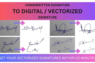 convert handwritten or drawn signatures to digital vector tracing signature