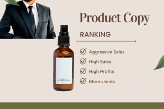 write product descriptions copies landing pages that will do aggressive sales