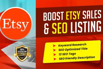 do etsy SEO product listing with etsy shop titles, descriptions, and tags