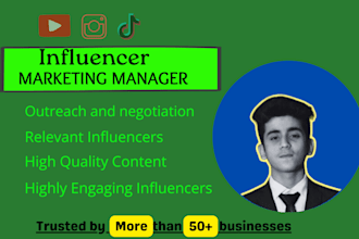be your influencer manager for influencer marketing campaign