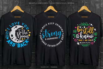 do typography t shirt design and clothing design for merch by amazon