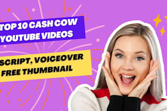create automated cash cow channel and free thumbnail for you