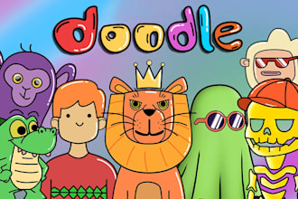 creat custom doodle style 10k nft collection