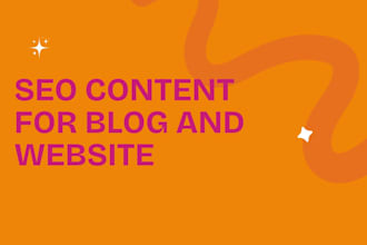 write SEO blog posts and website content for food