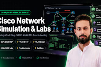 design and troubleshoot cisco packet tracer labs lan wan vlan ccna tasks