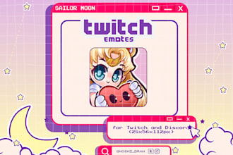 sailor moon emote pack for twitch and discord