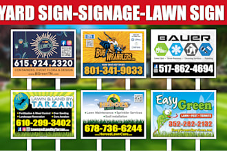 design yard sign, lawn sign, bandit sign, sign board and signage design