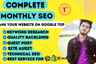 best complete monthly SEO service package for website top ranking