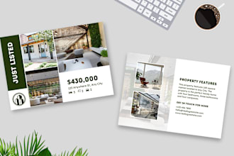 design professional real estate postcard within 24 hours