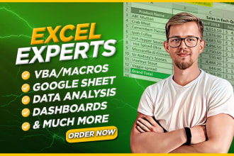 do excel macro, vba, formulas, dashboard and google spreadsheet work