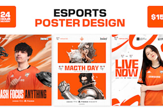 create esports posters, gaming event flyers and tournament banners