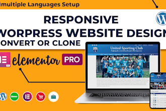 responsive worpress website design or clone elementor pro