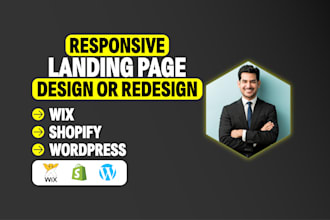 design landing pages for shopify, wordpress, and wix website