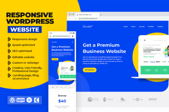 design wordpress website, blog site, portfolio, affiliate and business website