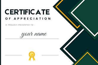 design any kind of diploma, award, achievement and custom certificate