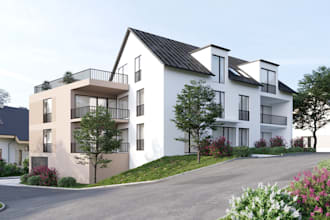 make 3d exterior rendering of house or landscape