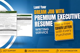 write executive resume, CV, cover letter, linkedin profile