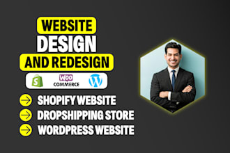 design wordpress and shopify dropshipping store or ecommerce websites