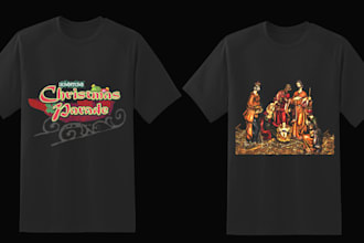 do christmas tshirts and sweaters design in 3hours