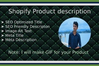 write SEO friendly and unique descriptions and titles for shopify