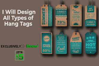 do hang tag, clothing tag and products tag designing for you