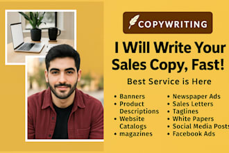 do professional copywriting for emails, ads, sales, and more