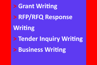 do proposal, business, rfp, rfq, tender inquiry response and grant writing