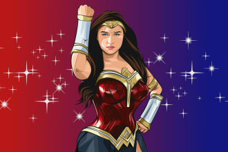 create cartoon vector portrait art illustration for you