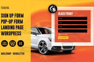 make mailchimp landing page or wordpress signup form or popup form autoresponder