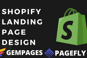design shopify landing page with pagefly or shogun or gempages