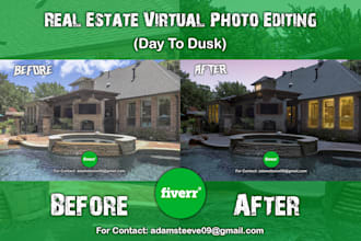 do real estate virtual editing, day to dusk editing
