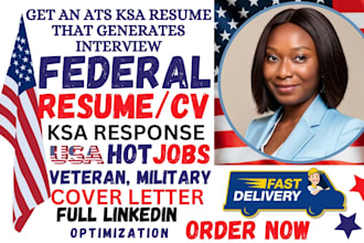 write federal resume, ksa response for military, veteran, government and usajobs