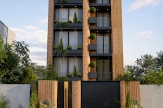 modern facade design photorealistic architectural