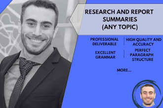 do research and report and summary writing