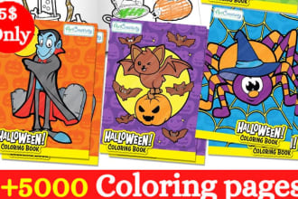 provide 5000 coloring pages for kids and etsy,KDP halloween