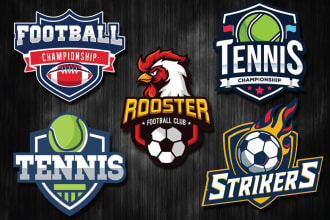 design a basketball, soccer, football, softball, and tennis logo in 24 hrs