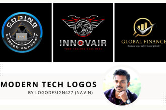 design a modern tech for finance, consulting, and trading logo