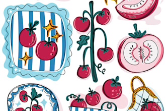 making hand made illustrations in doodle style
