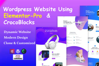 design wordpress website using elementor pro and crocoblock with astra theme