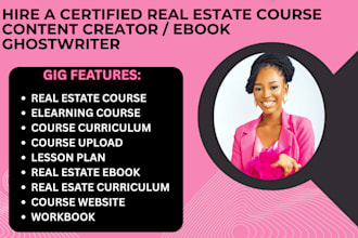 be  real estate course, mini course creator, real estate ebook ghostwriter