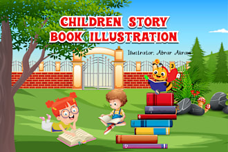 do children book illustration and kid story book illustration