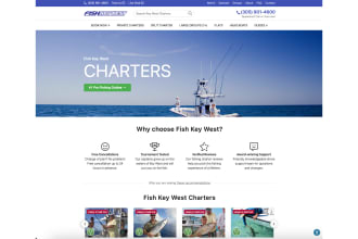 create fishing charter wordpress website design with booking feature