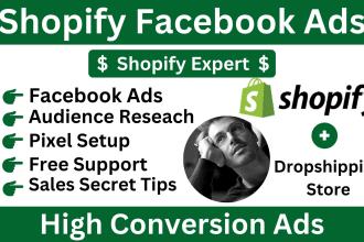 setup manage and optimize shopify facebook ads campaign